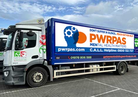 GATEWEN TRAINING SERVICES CELEBRATES WORLD MENTAL HEALTH DAY WITH NEW LORRY SUPPORTING PWRPAS.COM